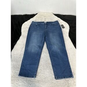 New‎ Candace Cameron Bure Women's Blue Straight Jeans Plus 20W Stretch Capri